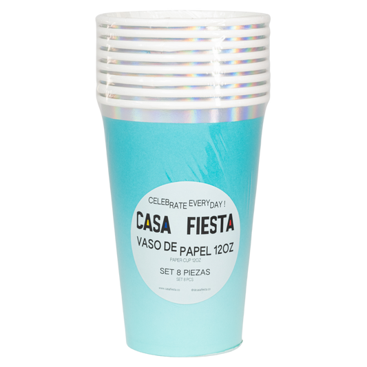 Vaso con Foil de 12 onzas Aqua