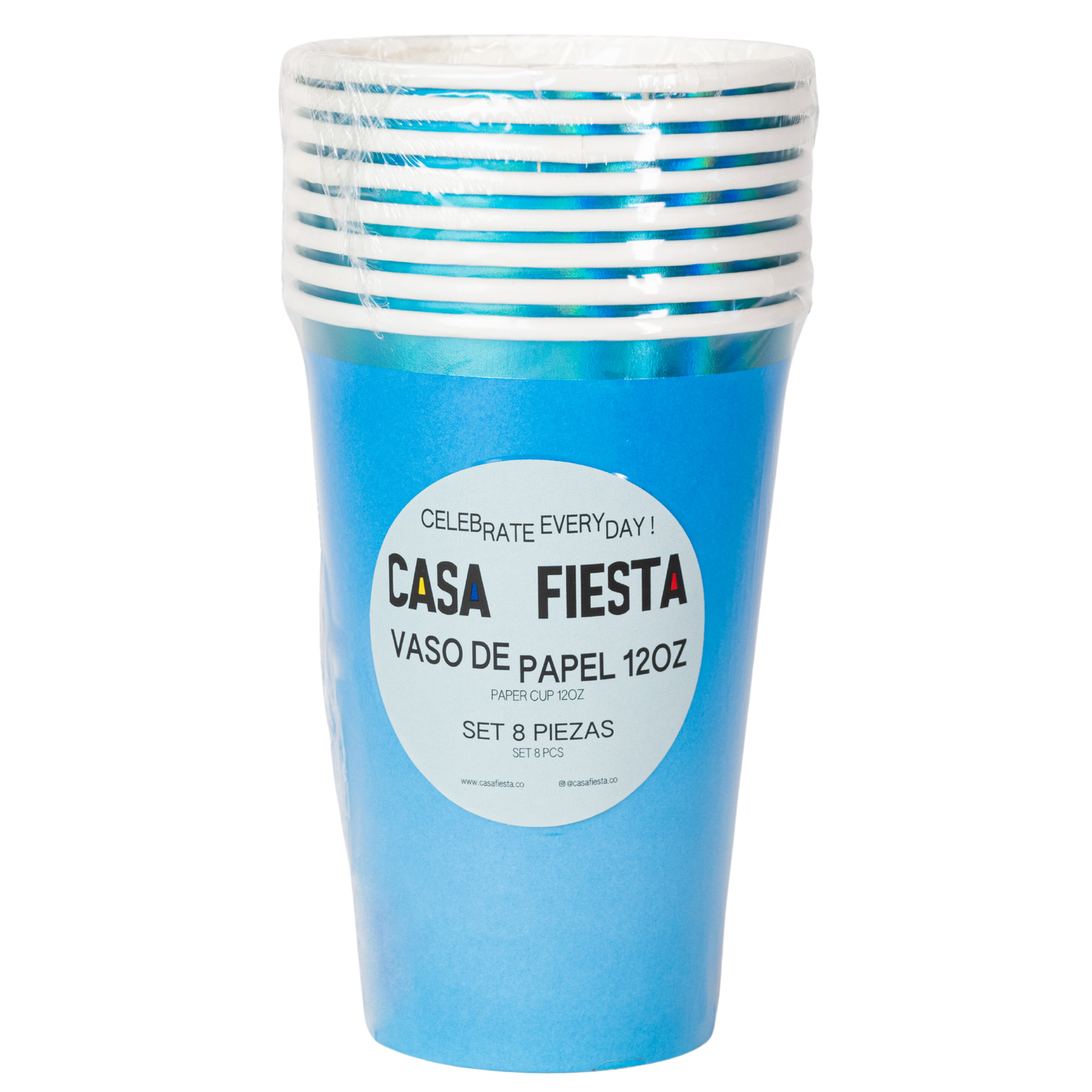 Vaso con Foil de 12 onzas color Azul