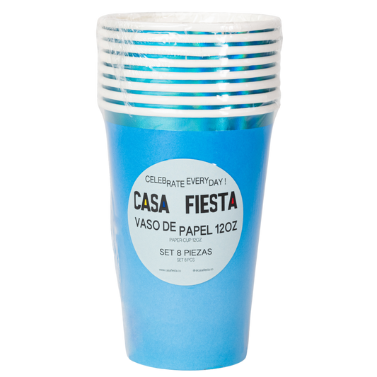 Vaso con Foil de 12 onzas color Azul