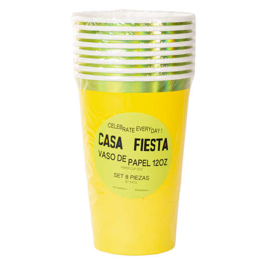 Vaso con Foil de 12 onzas Amarillo